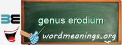 WordMeaning blackboard for genus erodium